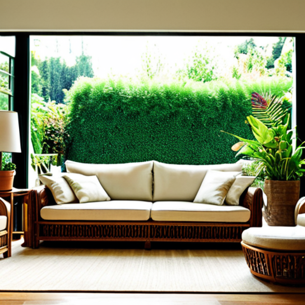 미래 주거 형태 설계 시 고려해야 할 요소 - Biofilic Living Room**

"A bright, airy living room filled with natural light, featuring a large win...