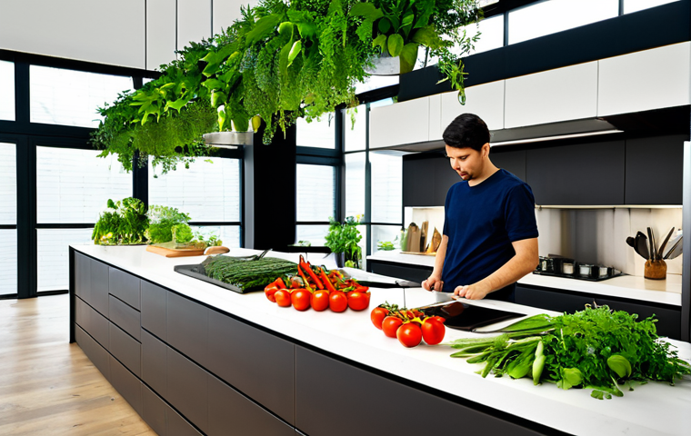 미래 주거 형태 설계 시 고려해야 할 요소 - Biofilic Living Room**

"A bright, airy living room filled with natural light, featuring a large win...