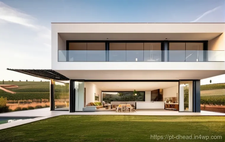 미래 주거 형태에 대한 소비자 인식 조사 - **Sustainable Smart Home in the Portuguese Countryside:**
    A vibrant, sunlit image of a modern, e...