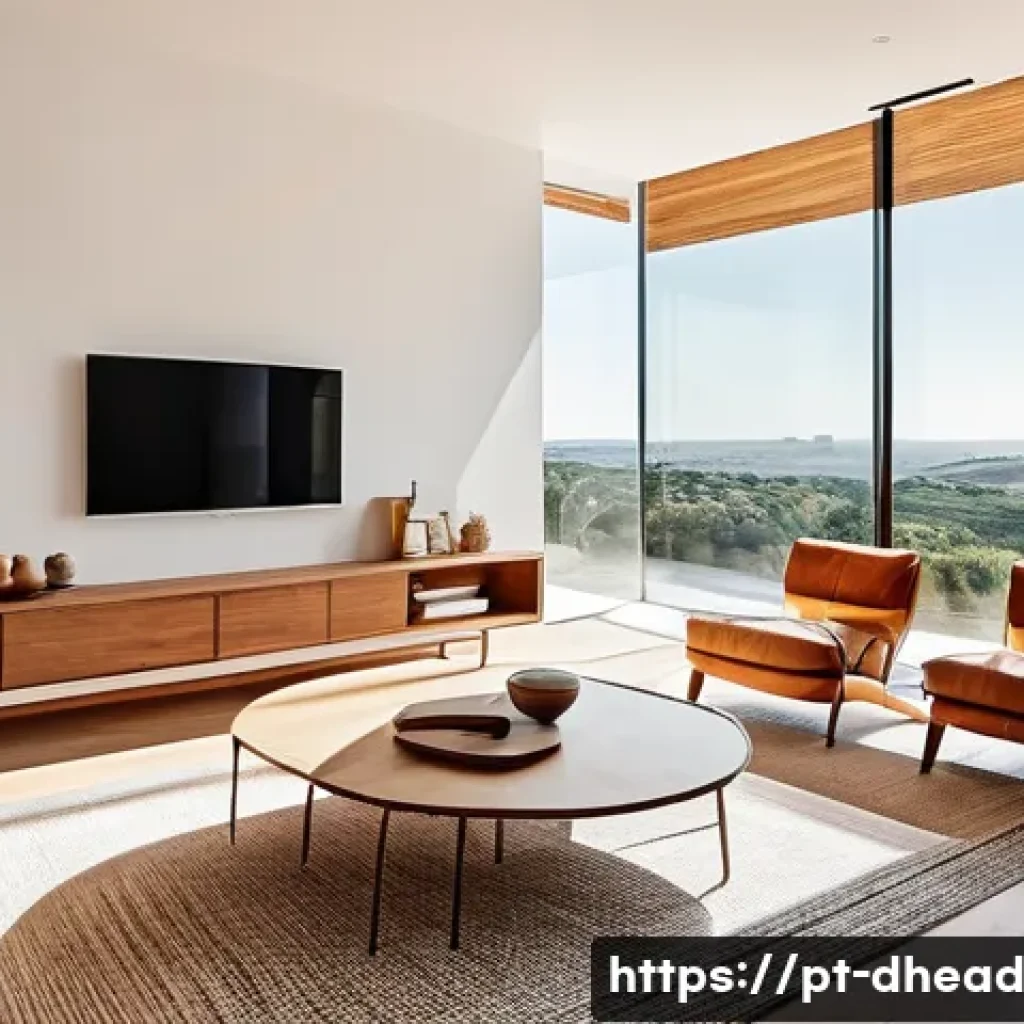 주거 형태에서의 기술적 도전과 기회 - **Prompt 1: Sustainable Smart Living in a Portuguese Home**
    "A bright, modern Portuguese living ...