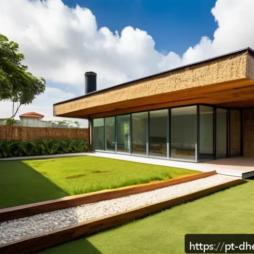 Home 17 주거 형태의 변화와 생태학적 지속 가능성 - A modern sustainable house exterior in a Brazilian urban neighborhood, showcasing eco-friendly const...